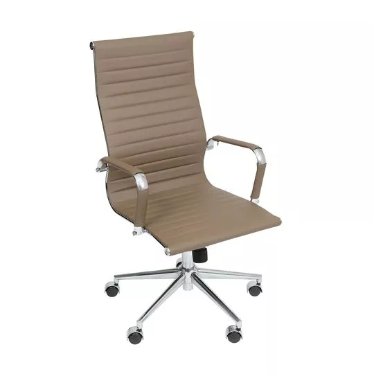 Cadeira Office Eames Esteirinha- Fendi & Prateada- 114x61x46,5cm- Or Design