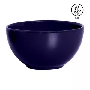 Jogo De Bowls Alleanza Cerâmica®<BR>- Azul Marinho<BR>- 6Pçs