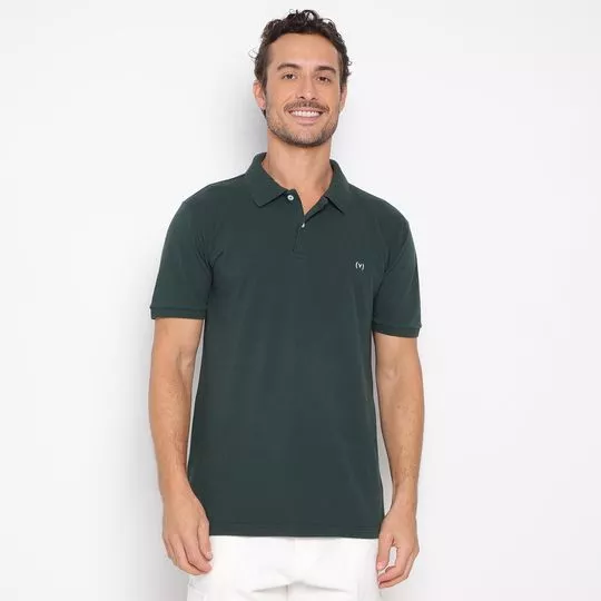 Polo Com Bordado- Verde Militar- Vide Bula