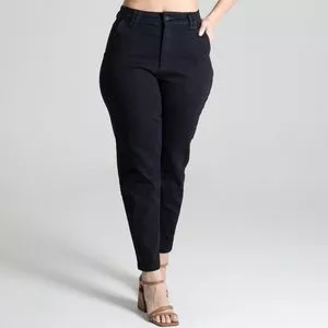 Calça Mom Com Bolsos<BR>- Preta