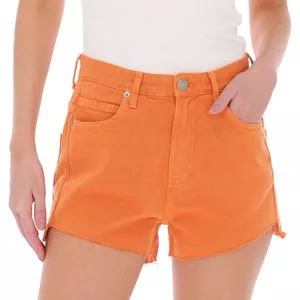 Short Estonado Em Sarja<BR>- Laranja