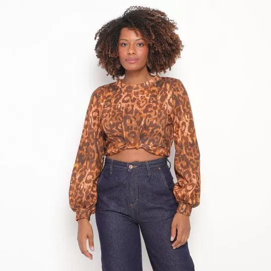 Cropped Animal Print- Laranja & Laranja Escuro