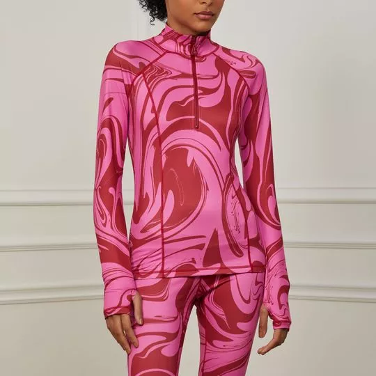 Blusa Abstrata- Pink & Bordô