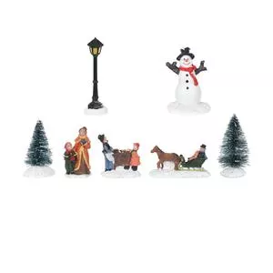 Boneco De Neve Decorativo<BR>- Branco & Vermelho<BR>- 10x9x8cm