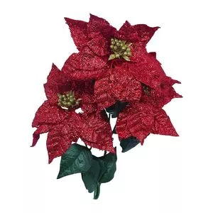 Enfeite Decorativo Flores<BR>- Vermelho<BR>- 69cm<BR>- Niazitex