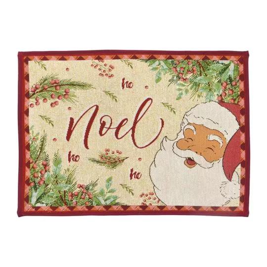 Tapete Papai Noel- Bege & Vermelho- 68,5x49cm- Mabruk