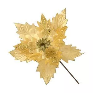 Flor Natalina<BR>- Dourada<BR>- 26x28x28cm<BR>- Mabruk