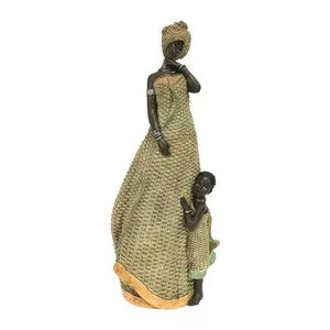 Africana Decorativa<BR>- Preta & Bege<BR>- 37,5x15x13,5cm<BR>- Btc Decor