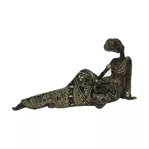 Africana Decorativa<BR>- Preta<BR>- 16x11,5x6cm<BR>- Btc Decor