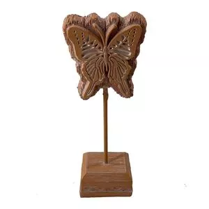 Borboleta Decorativa<BR>- Marrom<BR>- 18,5x9x6cm<BR>- Btc Decor