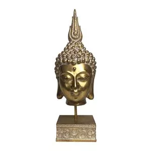 Buda Decorativo<BR>- Dourado<BR>- 41,5x14,5x13cm<BR>- Btc Decor