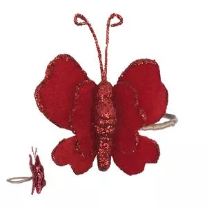 Porta Guardanapo Borboleta<BR>- Vermelho<BR>- 8x7cm