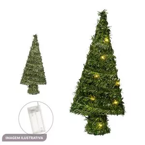 Árvore De Natal Decorativa Com Led<BR>- Verde<BR>- 50cm