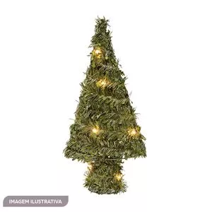 Árvore De Natal Cone Com LED<BR>- Verde Escuro<BR>- 60cm