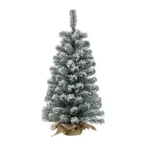 Árvore De Natal Com Relevo<BR>- Verde Escuro & Branca<BR>- 90cm