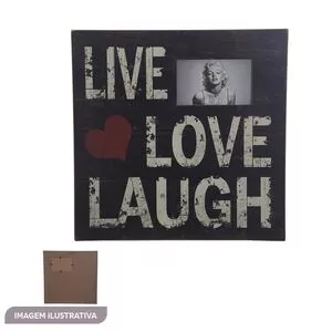 Placa Decorativa Com Inscrições<BR>- Preta<BR>- 40x40cm