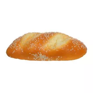 Pão Com Gergelim Decorativo<BR>- Marrom<BR>- 18x8cm