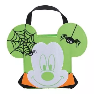 Sacola Mickey®<BR>- Verde & Preta<BR>- 30cm<BR>- Cromus