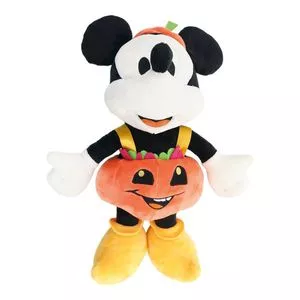 Mickey® Em Pelúcia Abóbora<BR>- Preta & Laranja<BR>- 30cm<BR>- Cromus