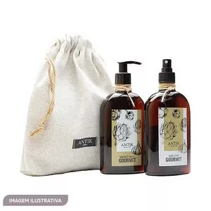 Jogo De Sabonete & Spray Para Ambiente<BR>- Gourmet<BR>- 2Pçs<BR>- 300ml<BR>- Antik