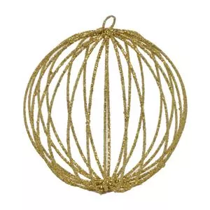 Bola Decorativa<BR>- Dourada<BR>- 11x10x10cm<BR>- Mabruk