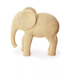 Escultura Decorativa Elefante<BR>- Bege<BR>- 23,5x24x10cm<BR>- Mart