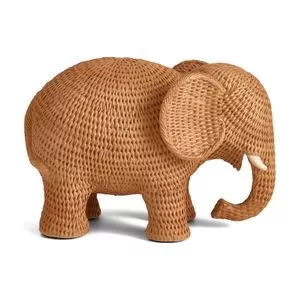 Escultura Decorativa Elefante<BR>- Laranja Escuro<BR>- 13,5x10,5x19cm<BR>- Mart