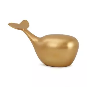 Escultura Baleia<BR>- Dourada<BR>- 15x26x12cm<BR>- Mart