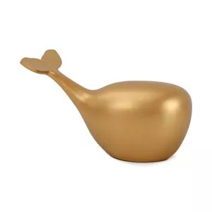 Escultura Baleia<BR>- Dourada<BR>- 11x20x9cm<BR>- Mart