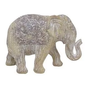 Elefante Decorativo<BR>- Bege Claro<BR>- 16,5x12x7cm<BR>- Br Continental