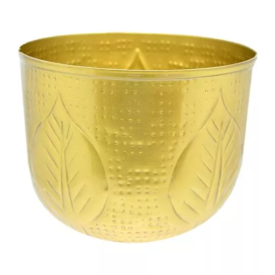 Cachepot Leaf- Dourado- 10xØ13cm- Br Continental