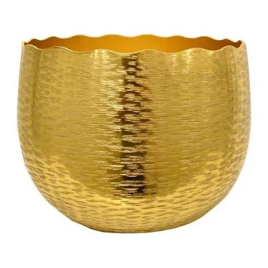 Cachepot Decorativo- Dourado- 19x25x25cm- BR CONTINENTAL