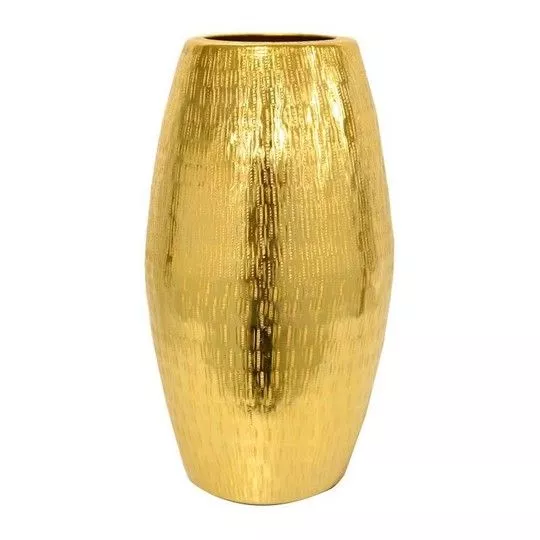 Cachepot Dou- Dourado- 30xØ17cm- Br Continental