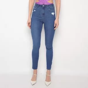 Calça Jeans Skinny<BR>- Azul