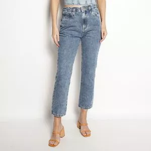 Calça Jeans Mom<BR>- Azul