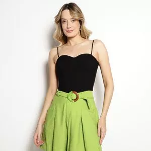 Cropped Liso<BR>- Preto