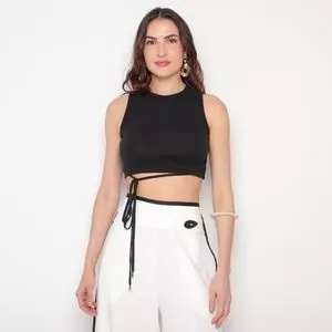 Cropped Liso<BR>- Preto