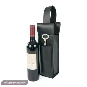 Bolsa Porta-Vinhos<BR>- Preta<BR>- 34x11x9cm