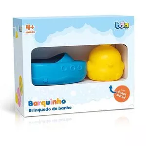 Brinquedo De Banho Barquinho<BR>- Azul & Amarelo<BR>- 2Pçs<BR>- Toyster