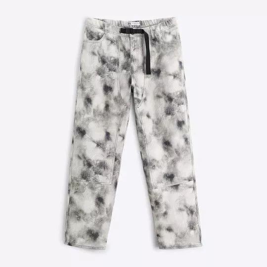 Calça Reta Tie Dye- Branca & Preta