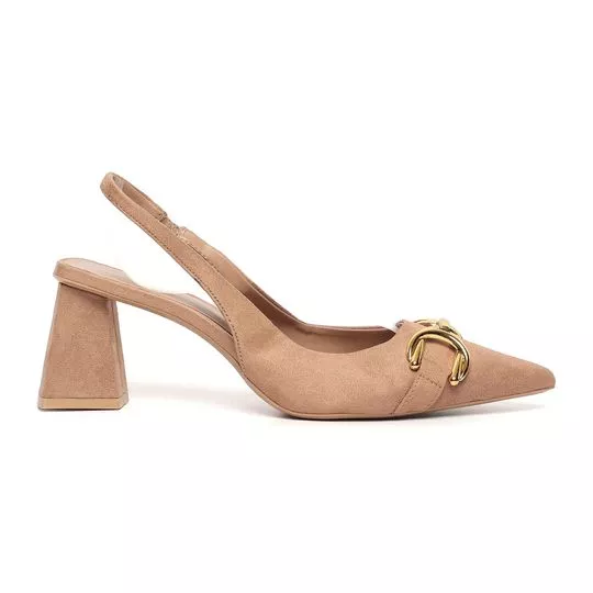 Slingback Texturizado- Bege