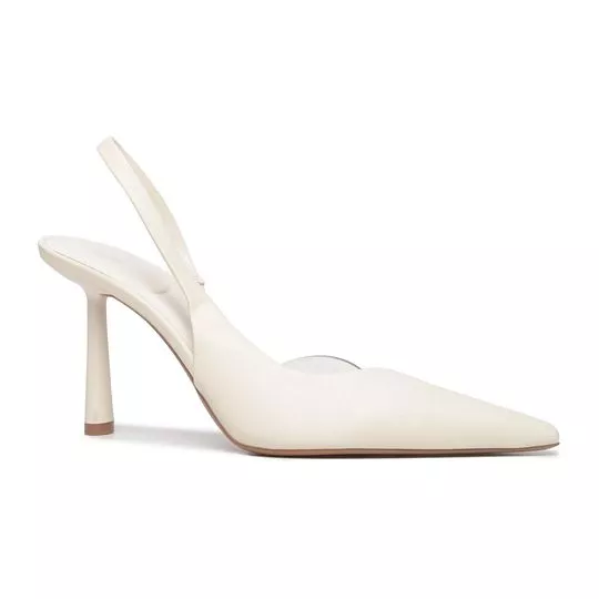 Slingback Com Transparência- Branco