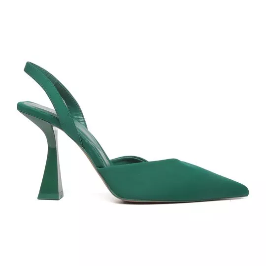 Slingback Aveludado- Verde