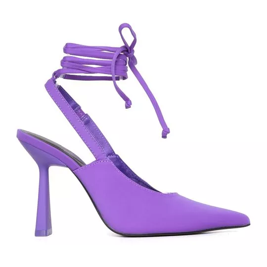 Slingback Com Amarração- Roxo