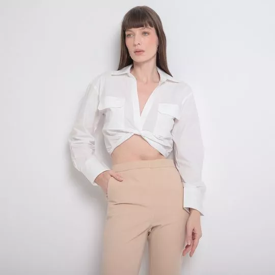 Cropped Com Torção- Branco