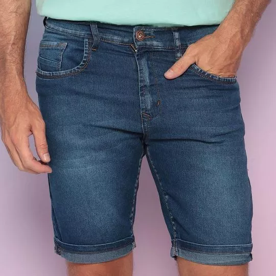 Bermuda Jeans- Azul Escuro