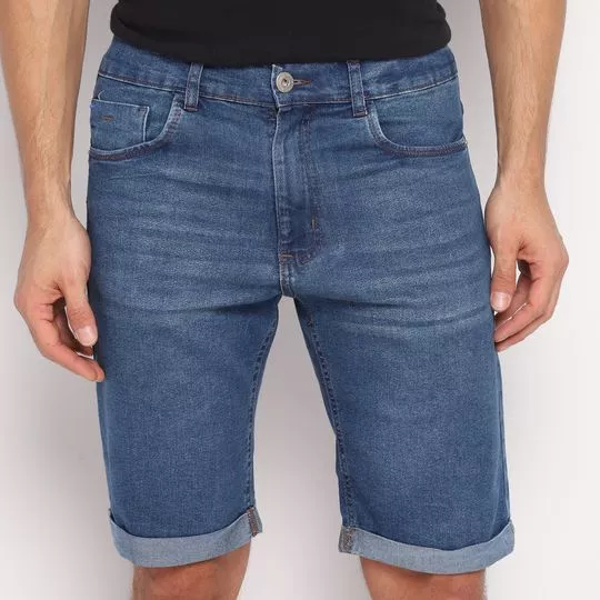 Bermuda Jeans- Azul Escuro