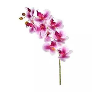 Orquídea Decorativa<BR>- Branca & Rosa Escuro<BR>- 80cm<BR>- Grillo