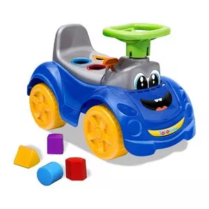 Veículo Para Bebe Totokinha<BR>- Azul & Cinza<BR>- 30x28,5x51,5cm<BR>- Brinquedos Cardoso