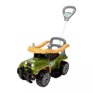 Veículo Para Bebê Jip Jip Com Som<BR>- Verde Militar & Laranja Claro<BR>- 36,5x38x70,5cm<BR>- Maral